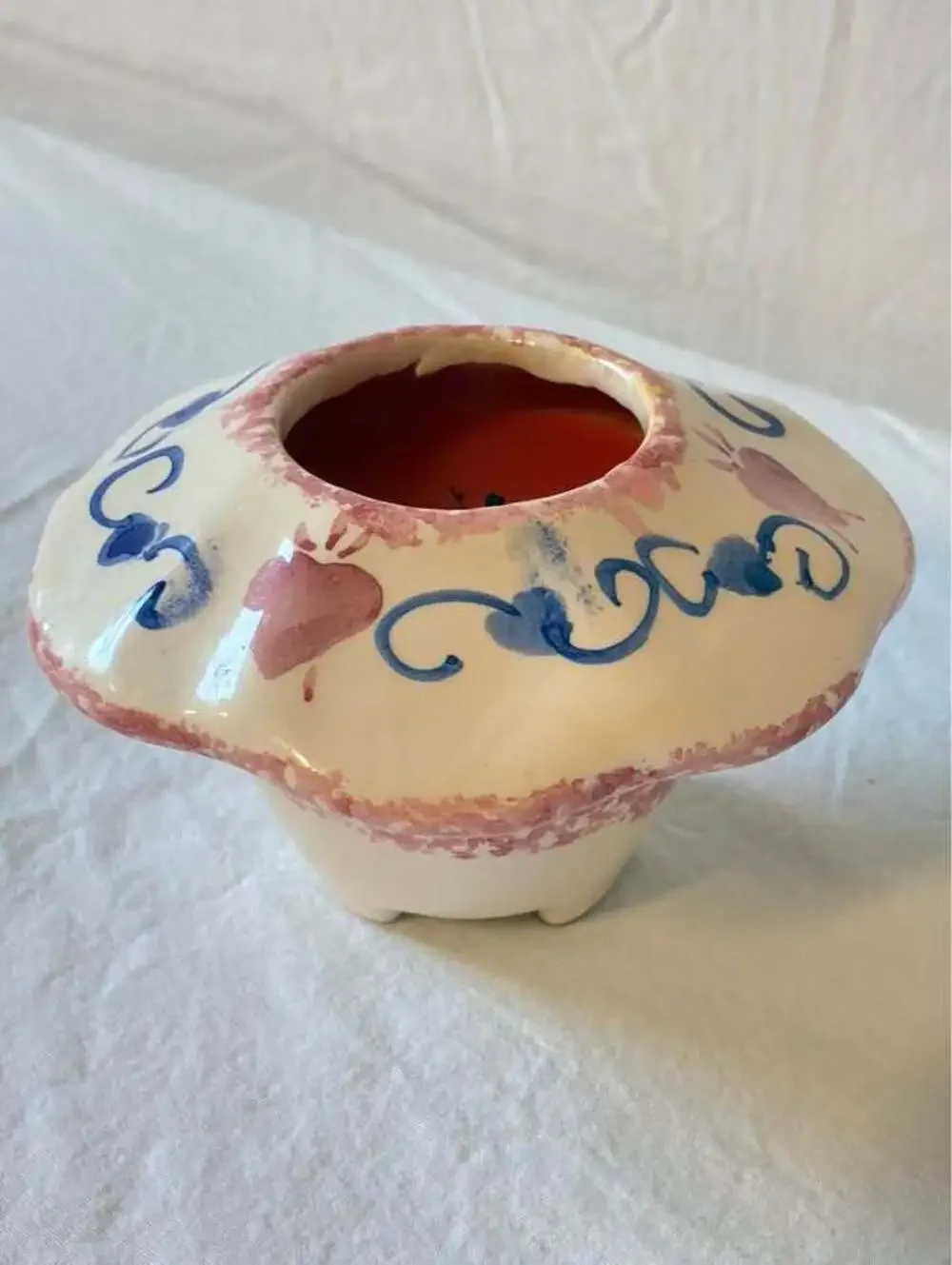 Hand-Painted Ceramic Heart Candle Holder